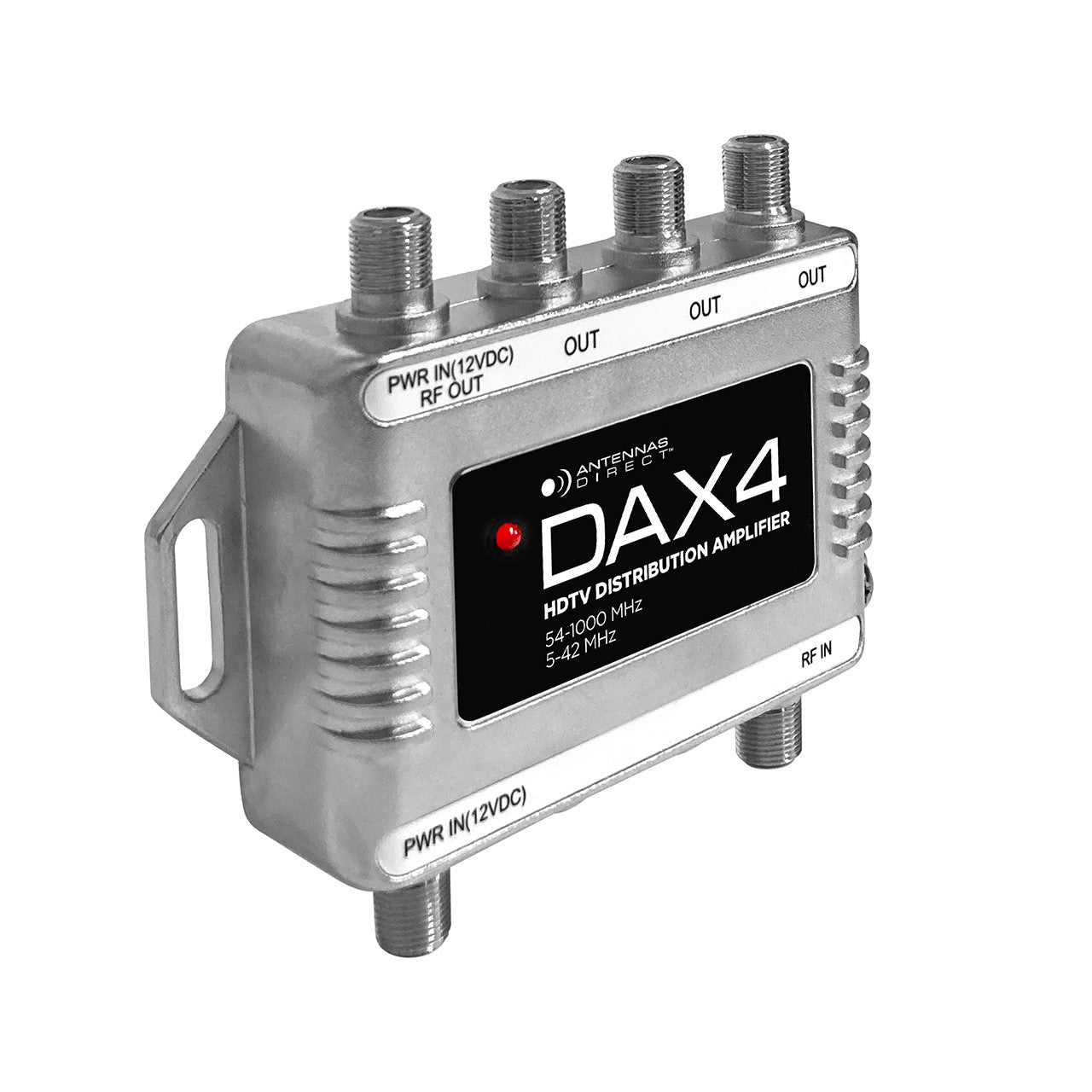 Antennas Direct DAX4, 4 Output TV / CATV Distribution Amplifier 8dB per port Replaces CDA4