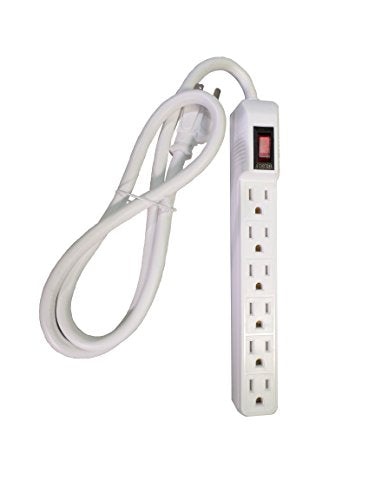 Direct Connect AC6RAF4, surge strip, 6 outlets, 4' cord, white