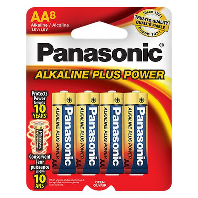 Panasonic Battery AM3-BP4, AA Alkaline Battery 4 Pack (AM-3PA/4B & LR-6EGA/4B) (Four AA batteries in hangable blister pack)